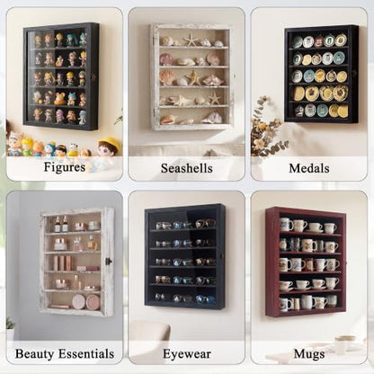 GMFrames 11x14 Wooden Shadow Box Frame with Removable Shelves Deep Display Case for Military Medals Keepsakes White - color: White, size: 11x14