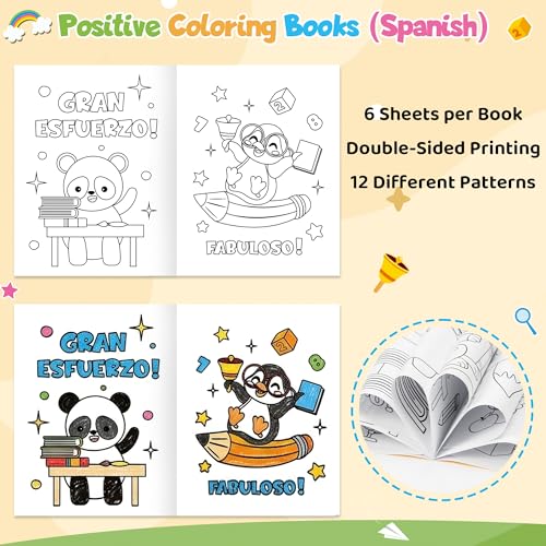 Dvbonike 48Pcs Spanish Positive Coloring Books Motivational Color-in Pages - color: D-Spanish Positive (48Pcs)