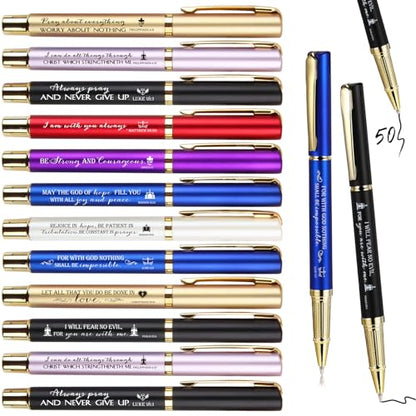 Fuutreo 50 Pcs Bible Verse Pens Bulk Christian Gifts Ballpoint