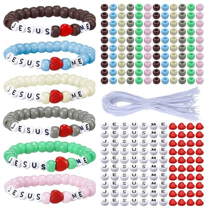 Ferreve 35 Sets Jesus Love Me Bracelet Crafts Sunday School Morandi - color: Morandi, style: Jesus Love Me