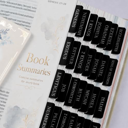 UPAFEXXI-Laminated Bible Tabs with Book Summaries, Bible Study Supplies - color: Summaries Black2