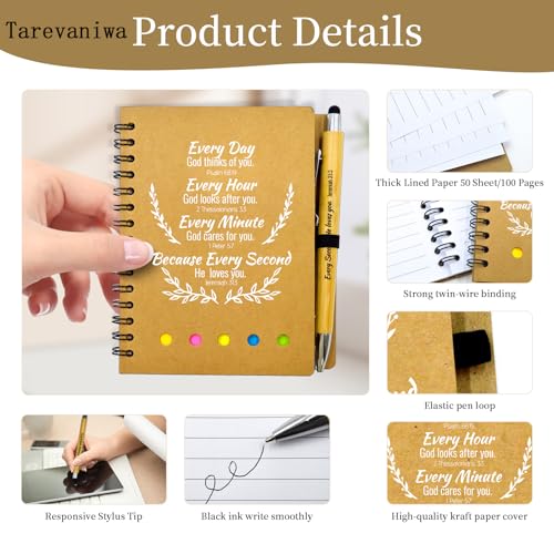 40 Pcs Bulk Christian Gifts Prayer Journal for Woman - 20 Set Religious Notepad with Christian Pen - Bible Notebook - Church Gifts for Mother's Day, Bible Study, and Family Devotions ( Brown ) - color: Brown, size: 20