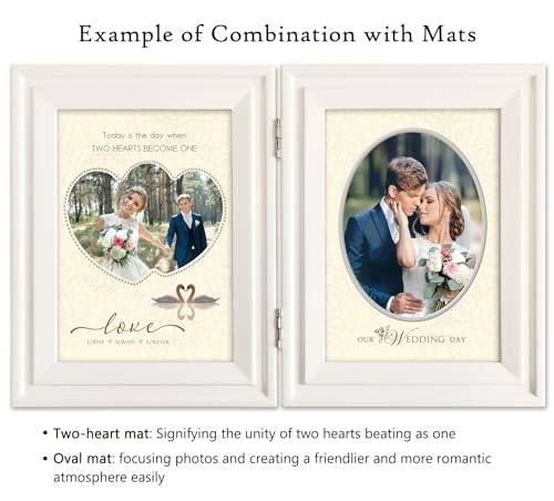 Wedding Frame, Wedding Gift for Couple, 7 Mats for 3.5x5, 4x6 & 5x7