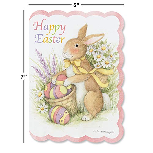 Current Deluxe Die Cut Easter Bunny Greeting Cards - Set of 8, 5 x 7 Inches, Envelopes Included, Inspiring Messages, Great for Announcements, Holiday Notes - color: Die-cut Bunny