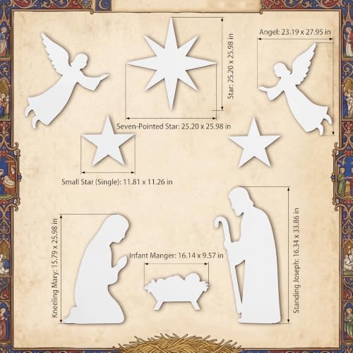 Pinkunn 7 Pcs Christmas Nativity Scene Decorations Set Indoor