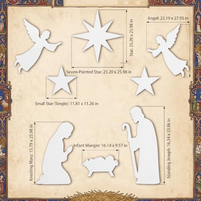 Pinkunn 7 Pcs Christmas Nativity Scene Decorations Set Indoor
