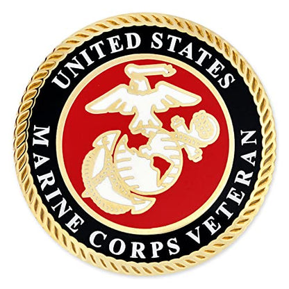PinMart Officially Licensed U.S.M.C. Lapel Pin - Gold Color Plated Enamel - color: Veteran Gold Plated, size: 25 Pack
