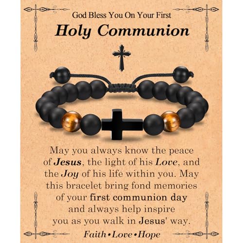 EFVISD Cross Bracelet Gifts for Boys Girls Christian Religious Gifts - color: First Communion -Boys