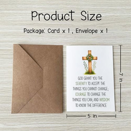 God Grant You the Serenity Bible Verse Encouragement Greeting Card Blank Inside Meaningful Motivational Message for Christian Lover Church Member Friend Coworker Family Member - color: God Grant You The