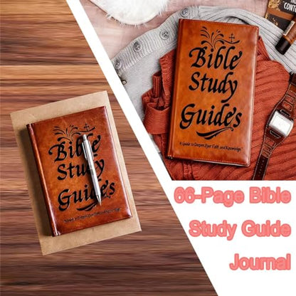 VINCOORA 66-Page Bible Study Journal for Women - Year-Long Devotional with Daily Scripture Quotes, Prayer Prompts, Cross-References & Reflection Guides
