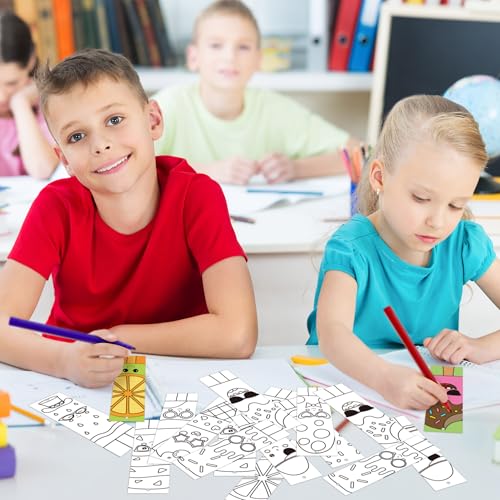 120Pcs Ice Cream Color Your Own Bookmarks - Summer Ice Cream Popsicle DIY Coloring Blank Bookmarks for School Classroom Rewards Reading Activity Gifts Crafts Birthday Party Favors Supplies - style: Ice Cream