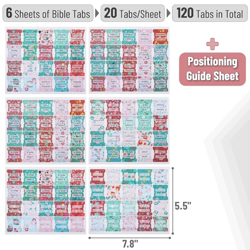 Mr. Pen- Bible Tabs, 120 pcs, Floral Design, Laminated Tabs for Women - color: Floral Design