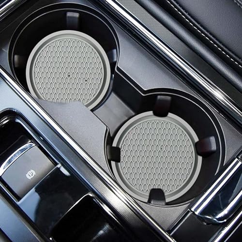 ZSDY Car Cup Coaster, 4PCS Universal Auto Non-Slip Cup Holder Embedded in Ornaments Coaster, Car Interior Accessories Sets, Grey - color: Gray
