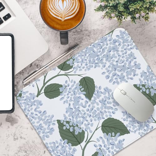 UTELKA Blue Flroal Mouse Pad, Hydrangea Mousepad Aesthetic 10x8 - color: Light Blue Hydrangea, size: 10.2L x 8.2W inches
