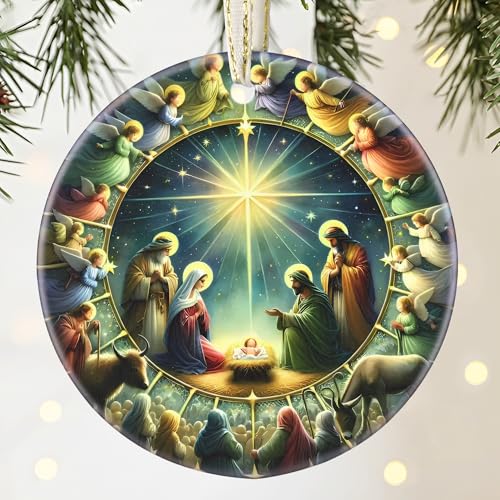 Nativity Christian Gift Ornament - Religious Christmas Tree Decor - color: Nativity of Jesus