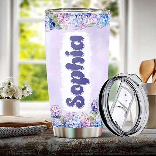 Personalized Hippo Tumbler Gifts for Women Insulated Stainless Steel 20oz With Lid Travel Cup Coffee Mug Bottle Gift for Girls Daughter Animal Lover Custom Name - color: HIPPO