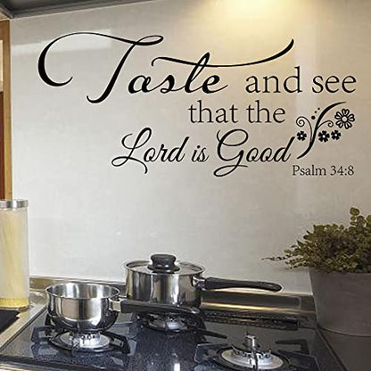 Taste and See That The Lord is Good Psalm 34:8 - Vinyl Wall Decal Stickers Bible Verse Quotes Christian Motto Home Décor