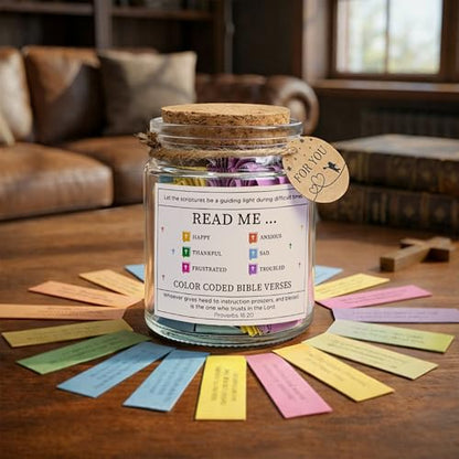 Read Me When Bible Verses Jar, Bible Verse Jar, Christian Gifts for Women - color: Bible Ver Jar