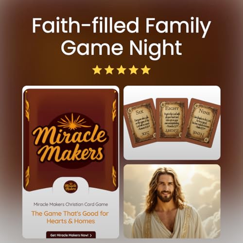 Miracle Makers Card Game | Christian-Themed, No Biblical Knowledge Required | Non-Denominational Fun | Ages 7+, 2–4 Players | Faith-based Gift | Great for Homeschool, Sunday School & Family Game Night