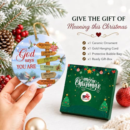 Christian Ornament 2026 God Says You are Bible Verse Gift