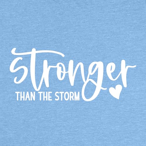 BLACKMYTH Women Cute Graphic Stronger Tee Shirts - color: Heather Sky Blue, size: Medium