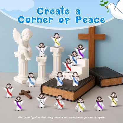 25 Pcs Little Jesus Figures, Mini Jesus Figurines Tiny Statues - color: Lively Color（25pcs）, size: 1.4Inch(25pcs)