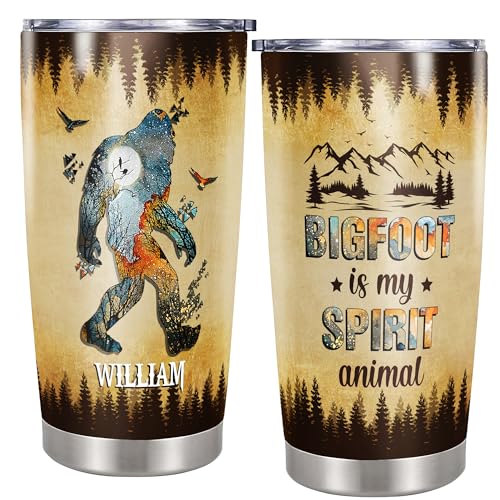 Dorris Personalized Bigfoot Tumbler Custom Name Stainless Steel Insulated Cups with Lid 20oz 30oz Travel Coffee Mug Gift for Birthday Men Women - color: Bigfoot