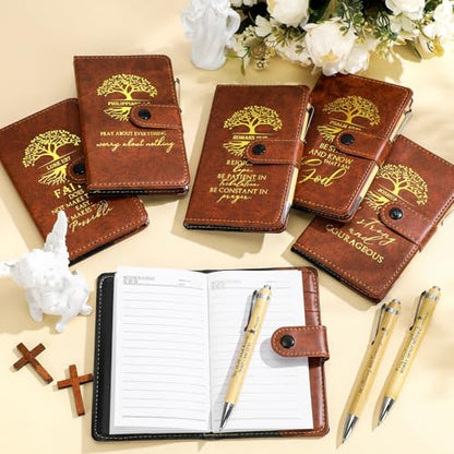 Spakon 20 Pcs Christian Prayer Journals with Pens, English Tree of Life - style: English Tree of Life