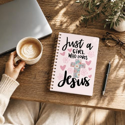 foedor Pink Christian Bible Verse Spiral Notebook Journal, 5.5×8.3 Inch - style: jesus pink