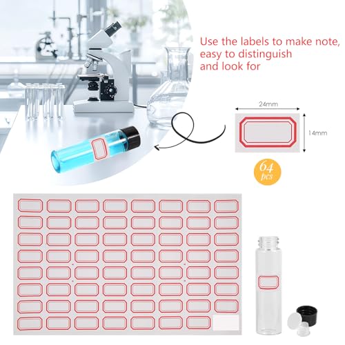 12PCS 20ml Clear Glass Small Vials with Screw Caps & Plastic Stoppers - size: 20ml