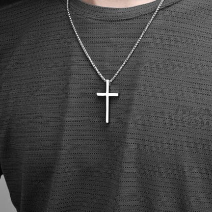 Exquisite Stainless Steel Cross Necklaces,A Perfect Blend of Gothic Style and Christian Faith, Suitable for Men and Women, Fashionable Accessories, Hypoallergenic Material - color: Silver02