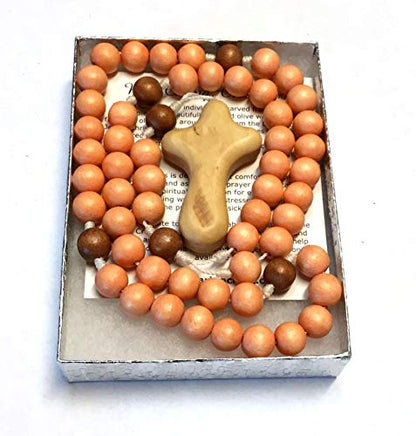 Wooden Rosary (Light Orange) - color: Light Orange