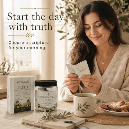 Bible Verse Jar for Women, 60 KJV Scripture Cards, Christian Gift - color: Woman of faith