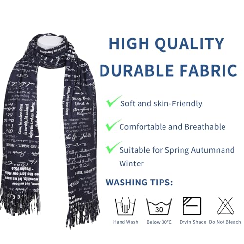 Prayer Shawl Christian Wrap Scarf For Women Prayer Scarves for Christian Scarf Gift - color: Black