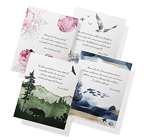 Twigs Paper Christian Sympathy Cards, 24 Bible Verse Blank Note Cards - color: Bible Verses, size: 24-Count