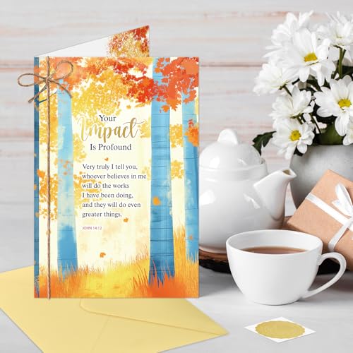 Pastor Appreciation Card with John 14:12 Scripture 5.5x8 Inch - color: Your Impact