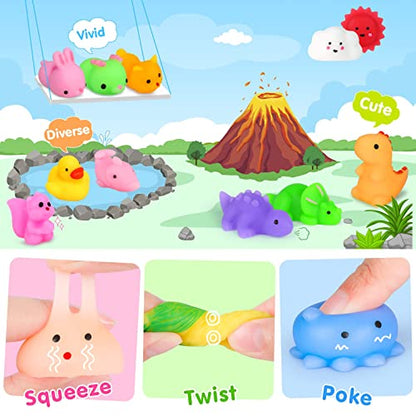 HINZER 130PCS Mochi Squishy Toys Party Favors Kids Kawaii Mini Squishies