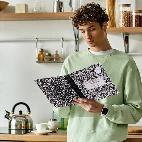 6 Pack - EPI College Ruled Composition Notebook Black - 200 Pages (100 Sheets), 9-3/4 x 7-½ - Classroom Back to School Supplies, Heavy Duty, Durable Hardcover Office Notebooks, Sewn - size: Pack of 6, style: College Ruled