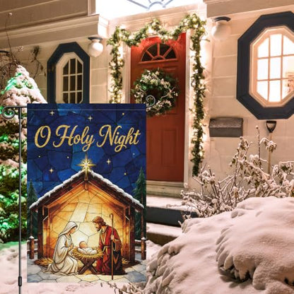Louise Maelys Christmas Nativity Garden Yard Flag 12x18 Inch