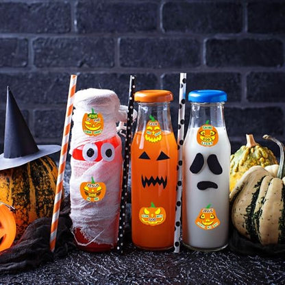 Haooryx Pumpkin Religious Sticker Roll, 300Pcs Make A Halloween Pumpkin Face - style: Religious Halloween pumpkin 1Roll