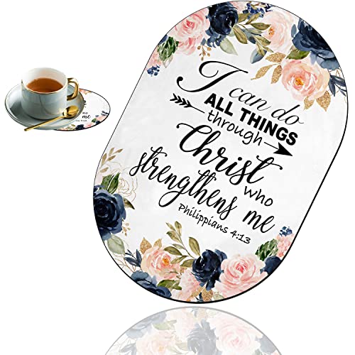 Personality Mouse Pad with Coaster Set, Bible Phil 4-13 Floral Fashion Design Mouse Pad Non-Slip Rubber Gaming Mouse pad Computer Laptop - color: Bible Phil 4-13 Floral