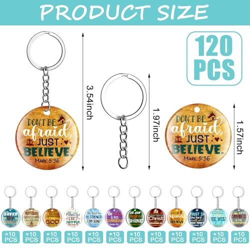 Janmercy 120 Pcs Acrylic Christian Keychain Bulk for Women - style: Rustic