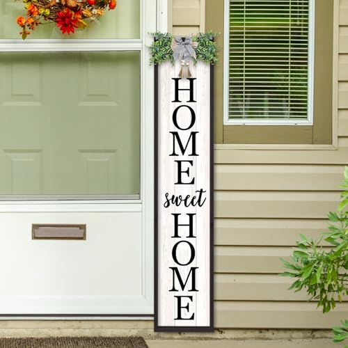 TQianJiang Home Sweet Home Front Porch Sign, 45"X9", Black - color: Home Sweet Home Front Porch Outdoor (Black)