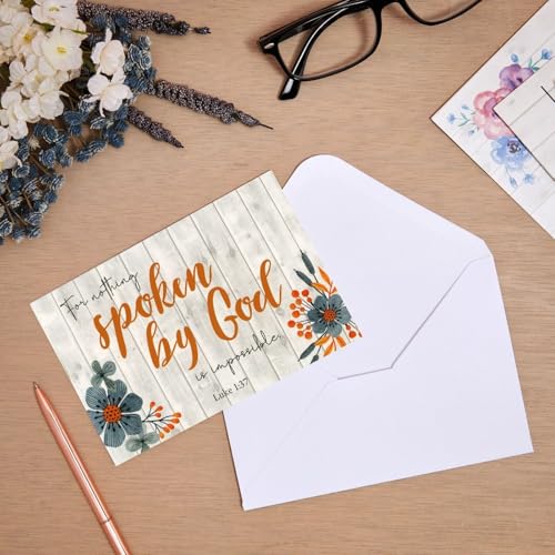 BEST PAPER GREETINGS Inspirational Cards with Envelopes - 180 Pack, 4 x 6 in, 6 Floral Designs - Christian Greeting Cards with Scripture Encouragement & Bible Verse Notes - size: 180-pack