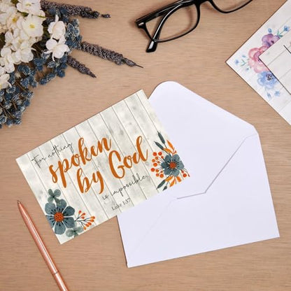 BEST PAPER GREETINGS Inspirational Cards with Envelopes - 180 Pack, 4 x 6 in, 6 Floral Designs - Christian Greeting Cards with Scripture Encouragement & Bible Verse Notes - size: 180-pack