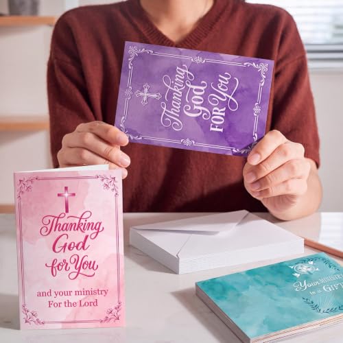 24 Pack Christian Pastor Ministry Appreciation Cards, Watercolor - style: Ministry Watercolor