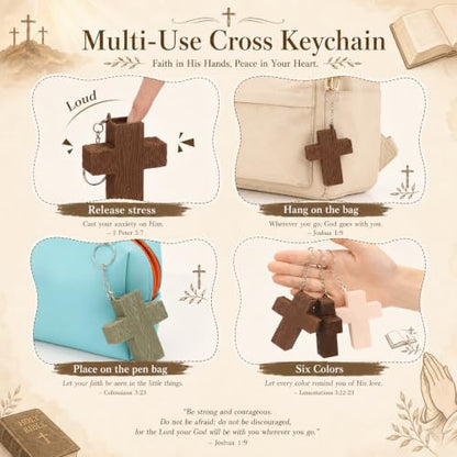 Kenning 12 Pcs Christian Clicker Keychain 3D Fidget Toy - style: Cross