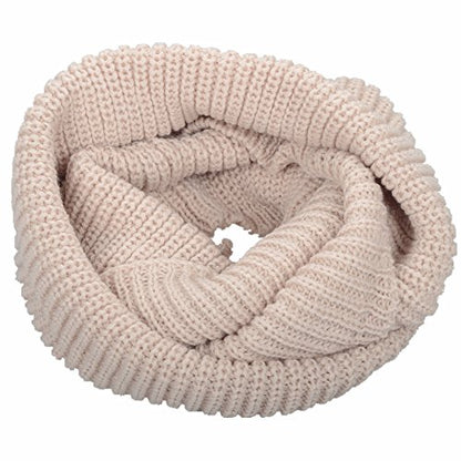 NEOSAN Womens Thick Ribbed Knit Winter Infinity Circle Loop Scarf - color: Khaki
