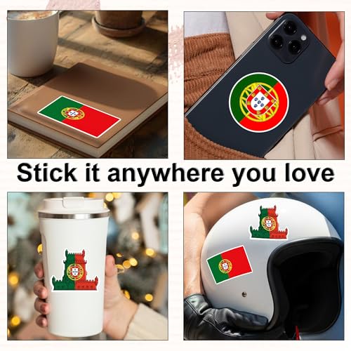 3PCS Portugal Flag Sticker Bold Vinyl Decals Featuring Portuguese Flag - color: Portugal Sticker