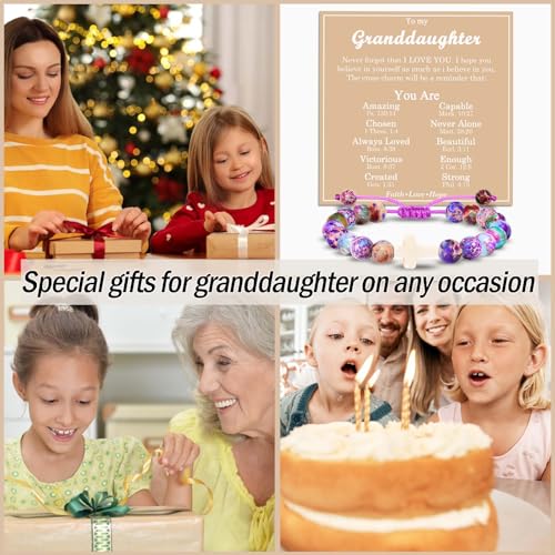 EFVISD Cross Bracelet Gifts for Boys Girls Christian Religious Gifts - color: Granddaughter